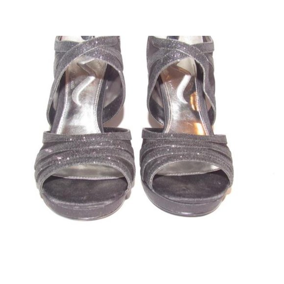 Nina Black FEYLA Sparkly Straps w Mesh & Satin - Picture 4 of 8